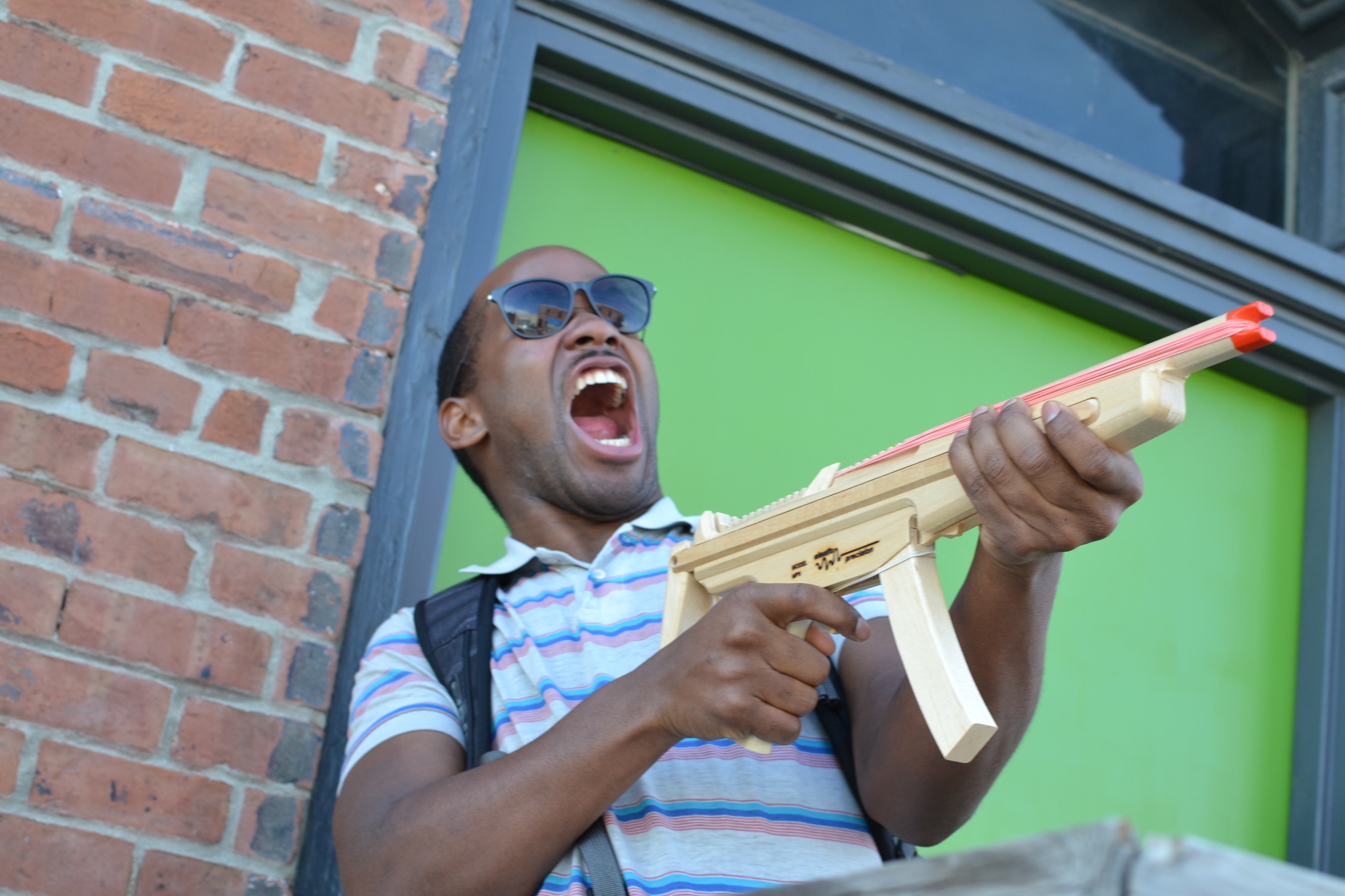 Model MP5 Rubber Band Machine Gun with Sliding Stock - Elastic Precision